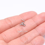 Detail View 2 of Adorable Celestial Sun Moon Star Sparkle L-Shaped Nose Ring-Clear Gem