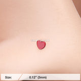 Detail View 2 of Vibrant Enamel Heart Nose Stud Ring-Red
