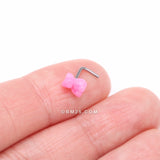 Detail View 2 of Kawaii Pop Pink Teddy Bear L-Shaped Nose Ring-Pink