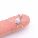 Detail View 2 of Kawaii Pop Pastel Ariel's Shell with Bow-Tie L-Shaped Nose Ring-Light Blue/Pink