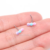Detail View 3 of Kawaii Pop Pastel Assorted Star Trio L-Shaped Nose Ring-Multi