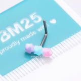 Detail View 4 of Kawaii Pop Pastel Assorted Star Trio L-Shaped Nose Ring-Multi