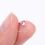 Detail View 2 of Heart Sparkle Gem L-Shaped Nose Ring-Pink