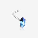 Iridescent Marquise Sparkle Gem L-Shaped Nose Ring