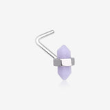 Mystic Lavender Gemstone L-Shaped Nose Ring-Purple