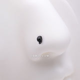 Detail View 1 of Blackline Death Skull Head L-Shaped Nose Ring-Black