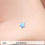 Detail View 2 of Glow in the Dark Star Nose Stud Ring-Blue