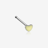 Glow in the Dark Heart Nose Stud Ring-Yellow