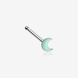 Glow in the Dark Crescent Moon Nose Stud Ring-Green