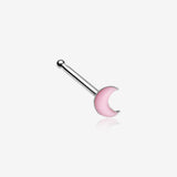 Glow in the Dark Crescent Moon Nose Stud Ring-Pink