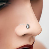 Detail View 1 of Chakra Sparkle Nose Stud Ring-Clear Gem