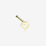 Golden Dainty Heart Icon Nose Stud Ring-Gold