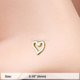 Detail View 2 of Golden Dainty Heart Icon Nose Stud Ring-Gold
