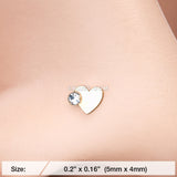 Detail View 2 of Golden Adorable Heart Sparkle Nose Stud Ring-Clear Gem
