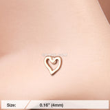 Detail View 2 of Rose Gold Dainty Heart Icon Nose Stud Ring-Rose Gold