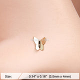 Detail View 2 of Golden Dainty Butterfly Icon Nose Stud Ring-Gold