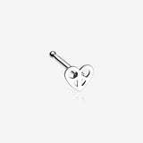 Dainty Pretzel Heart Icon Nose Stud Ring-Steel