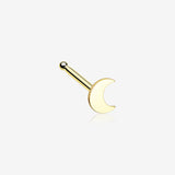 Golden Dainty Crescent Moon Icon Nose Stud Ring-Gold