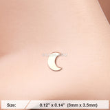 Detail View 2 of Rose Gold Dainty Crescent Moon Icon Nose Stud Ring-Rose Gold