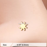 Detail View 2 of Golden Dainty Blazing Sun Icon Nose Stud Ring-Gold