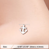 Detail View 2 of Dainty Anchor Icon Nose Stud Ring-Steel