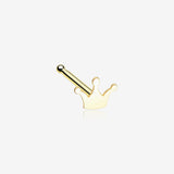 Golden Dainty Princess Crown Icon Nose Stud Ring-Gold