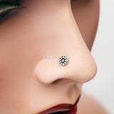 Detail View 1 of Antique Daisy L-Shaped Nose Ring-Steel