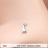 Detail View 2 of Adorable Dainty Giraffe L-Shaped Nose Ring-Steel