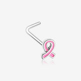 Breast Cancer Awareness L-Shaped Nose Ring