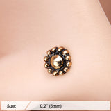Detail View 2 of Golden Aira Filigree Icon Nose Stud Ring-Gold