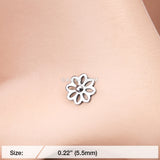 Detail View 2 of Daisy Breeze Flower Nose Stud Ring-Steel