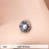 Detail View 2 of Luna Ornate Filigree Sparkle Icon Nose Stud Ring-Clear Gem