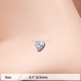 Detail View 2 of Rose Gold Heart Glitter Sparkle Nose Stud Ring-Aurora Borealis