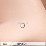 Detail View 2 of Opal Sparkle Nose Stud Ring-White