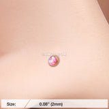 Detail View 2 of Golden Opal Sparkle Nose Stud Ring-Pink