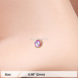 Detail View 2 of Golden Opal Sparkle Nose Stud Ring-Purple