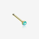Golden Opal Sparkle Nose Stud Ring-Teal