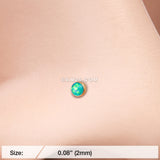 Detail View 2 of Golden Opal Sparkle Nose Stud Ring-Teal