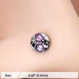 Detail View 2 of Tao Filigree Opal Sparkle Nose Stud Ring-Purple