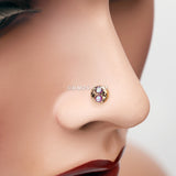 Detail View 1 of Golden Tao Filigree Opal Sparkle Nose Stud Ring-Purple