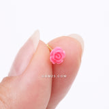 Detail View 2 of Golden Pink Blossom Rose Nose Stud Ring