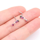 Detail View 3 of Cute Boba Tapioca Drink Sparkle Dangle Nose Stud Ring-Pink