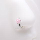 Detail View 1 of Kawaii Pop Sweet Flower Bendable Hoop Ring-Pink