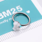 Detail View 3 of Kawaii Pop Fluffy Bow-Tie Bendable Hoop Ring-White