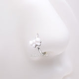 Detail View 1 of Kawaii Pop Fluffy Bow-Tie Bendable Hoop Ring-White