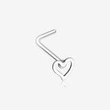 Dainty Heart Icon L-Shaped Nose Ring-Steel