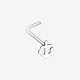 Dainty Anchor Icon L-Shaped Nose Ring-Steel