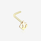 Golden Dainty Anchor Icon L-Shaped Nose Ring-Gold