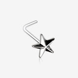 Nautical Star Icon L-Shaped Nose Ring-Steel
