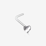 Heart Sparkle L-Shaped Nose Ring-Clear Gem